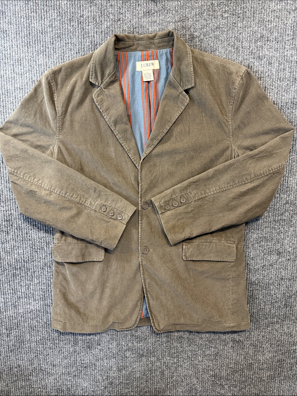 J. Crew Vintage Olive-Taupe Corduroy Two Button Sport Coat Large